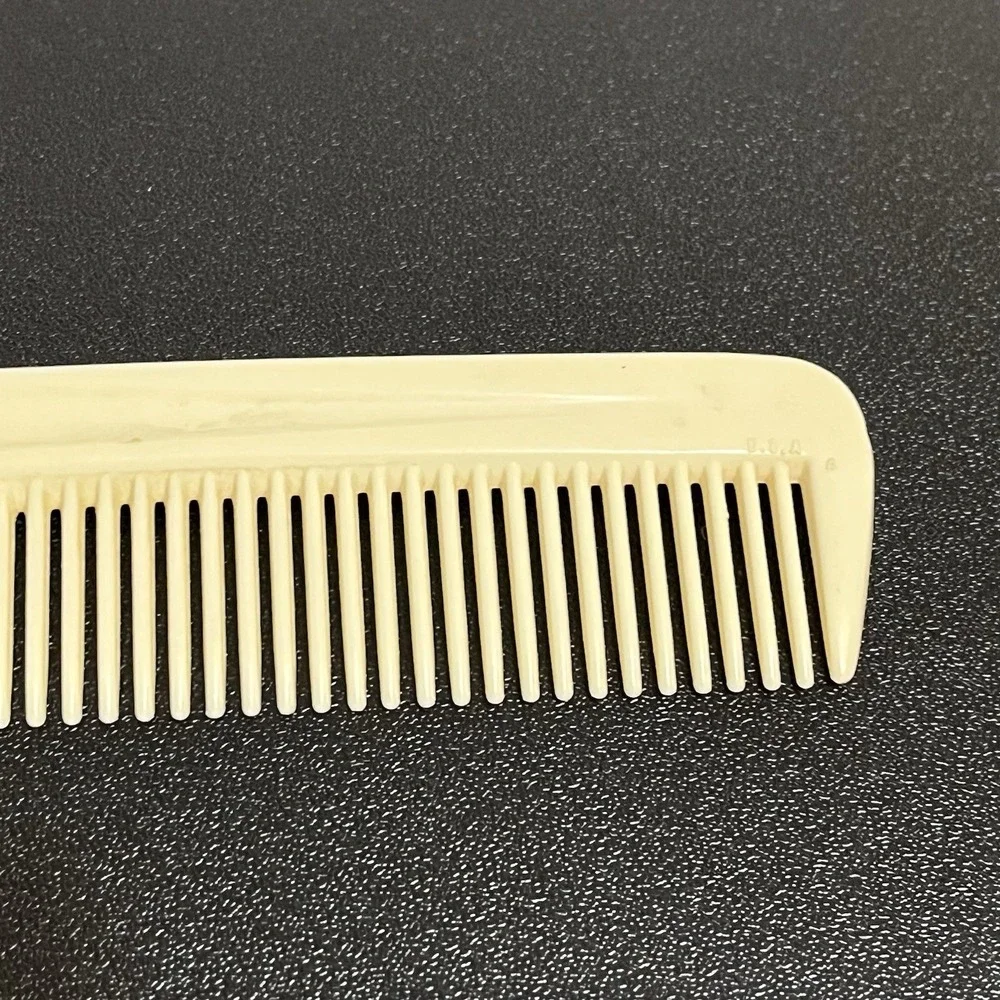 Vintage Goody Hair Comb Cream Ivory Color Wide & Tight Teeth Slim Unbreakable
